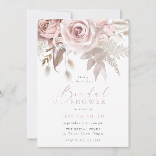 Blush Rozen mooi Vrijgezellenfeest Kaart (Voorkant)