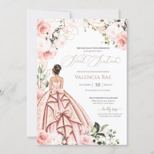 Blush Rozen Mooie Roze Jurk Sweet 16 Kaart