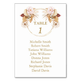 Blush Rozen Pampas Grass Bruiloft Zitkaarten Kaart