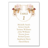 Blush Rozen Pampas Grass Bruiloft Zitkaarten Kaart (Voorkant)