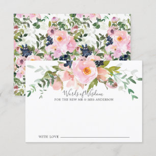 Blush Rozen & Peonies Bride Woorden van de Kaart v