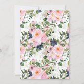 Blush Rozen & Peonies Lace Bridal Lingerie Shower Kaart (Achterkant)