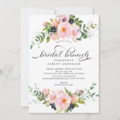 Blush Rozen & Peonies Vrijgezellenfeest Brunch Kaart (Voorkant)