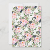 Blush Rozen & Peonies Vrijgezellenfeest Brunch Kaart (Achterkant)