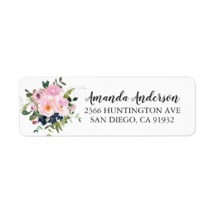Blush Rozen & pinda's Floral Vrijgezellenfeest Lab Etiket