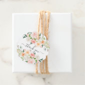Blush Rozen & Pioenen Baby shower Favor Gift Label (In situ)