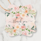 Blush Rozen & Pioenen Baby shower Favor Gift Label (Voorkant)
