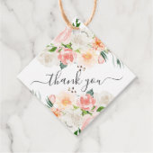 Blush Rozen & Pioenen Baby shower Favor Gift Label (Voorkant)