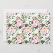 Blush Rozen & Pioenen Baby Tea Party Uitnodiging (Achterkant)