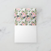 Blush Rozen & pioenen communie Dank u opmerking Bedankkaart (Binnen)