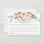 Blush Rozen & pioenen Date Night Ideeën Kaart (Voorkant)