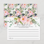 Blush Rozen & pioenen Date Night Ideeën Kaart (Voorkant / Achterkant)