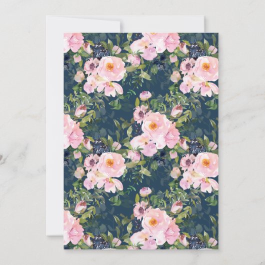 Blush Rozen & pioenen kantbevestiging Kaart (Achterkant)