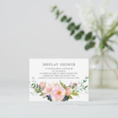 Blush Rozen & pioenen Vrijgezellenfeest Display Sh Informatiekaartje (Staand voorkant)