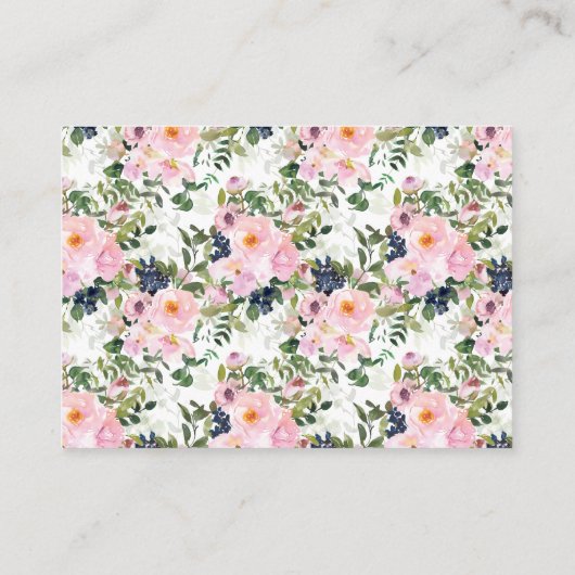 Blush Rozen & pioenen Vrijgezellenfeest Display Sh Informatiekaartje (Achterkant)