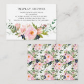 Blush Rozen & pioenen Vrijgezellenfeest Display Sh Informatiekaartje (Voorkant / Achterkant)