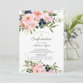 Blush Rozen & pioenrozen bevestiging Kaart (Staand voorkant)