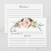 Blush Rozen & pony Vrijgezellenfeest Recipcard Briefkaart (Voorkant / Achterkant)