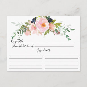 Blush Rozen & pony Vrijgezellenfeest Recipcard Briefkaart