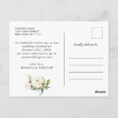 Blush Rozen Rustic Wood Weddenschap Save the Date Briefkaart (Achterkant)