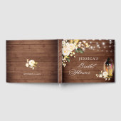 Blush Rozen Rustieke Houten Lantaarn Bruidsdouche Gastenboek (Volledig)