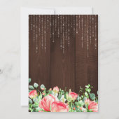 Blush rozen rustieke string lichten schuur houten  kaart (Achterkant)