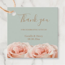 Blush Rozen Sage Gold Elegant Dank je bruiloft