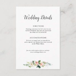 Blush rozen trouwgegevens kaart