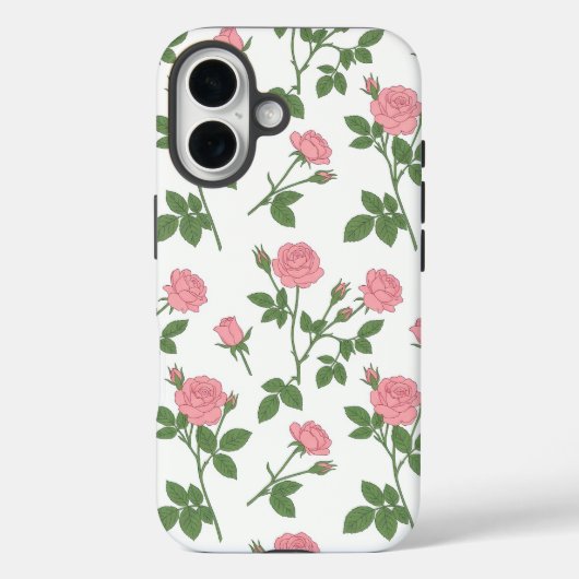 Blush Rozen Tuin | Roze Roos Bloemige iPhone Hoes (Achterkant)