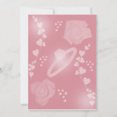 Blush Rozen Verloving Kaart Uitnodiging (Achterkant)