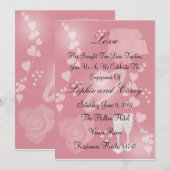 Blush Rozen Verloving Kaart Uitnodiging (Voorkant / Achterkant)