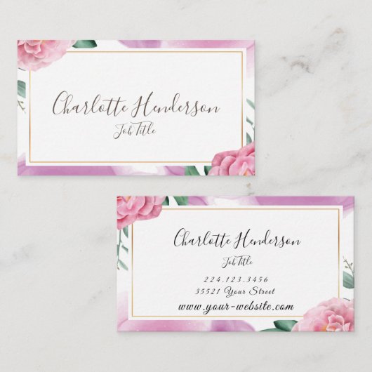 Blush Rozen Visitekaartje (Voorkant / Achterkant)