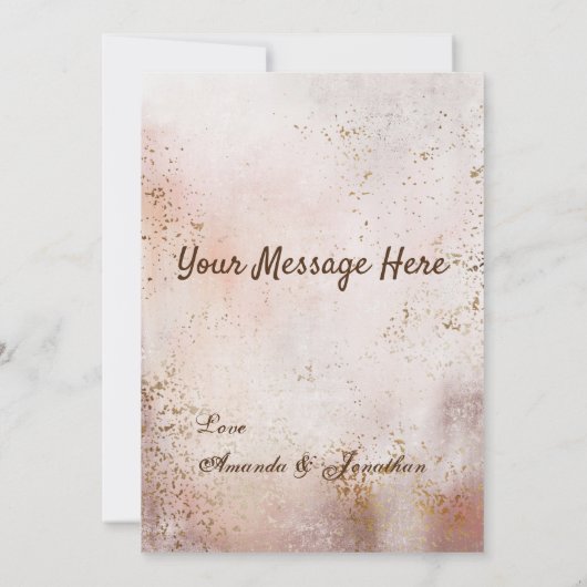 Blush Rozen Waterverf Elegant Monogram Weddenschap Bedankkaart (Achterkant)