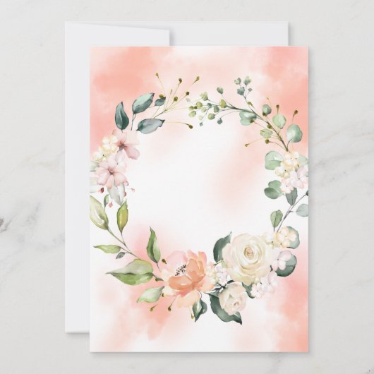 Blush Rozen Waterverf Elegant Script Weddenschap Kaart (Achterkant)