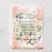 Blush Rozen Waterverf Elegant Script Weddenschap Kaart (Voorkant)
