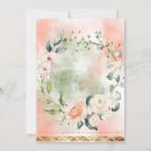 Blush Rozen Waterverf Elegant Script Weddenschap Kaart (Achterkant)