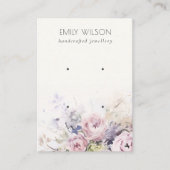 Blush Rozen Waterverf Floral 2 Oorbel Display Visitekaartje (Voorkant)