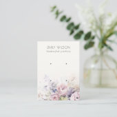 Blush Rozen Waterverf Floral 2 Oorbel Display Visitekaartje (Staand voorkant)
