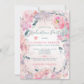 Blush rozen waterverf FOTO afstudeerfeest Kaart (Voorkant)