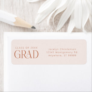 Blush Rust Afstudeerder Gepersonaliseerde retourad Etiket