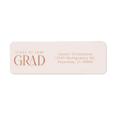 Blush Rust Afstudeerder Gepersonaliseerde retourad Etiket (Voorkant)