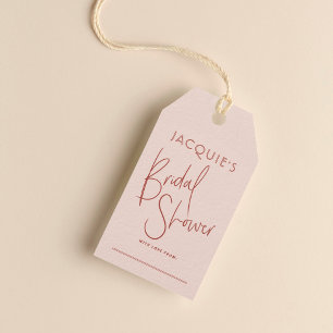 Blush & Rust Red Bruiloft Cadeautag Cadeaulabel