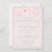 Blush Rustic Calligraphy Wedding Kaart (Voorkant)