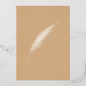 Blush Rustic Earthy Neutral Boho Pampas Wedding Folie Uitnodiging (Achterkant)