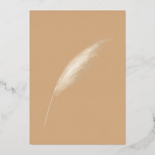 Blush Rustic Earthy Neutral Boho Pampas Wedding Folie Uitnodiging (Achterkant)