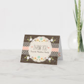 BLUSH RUSTIC FLORAL BOHO BABY SHOWER BEDANKT (Voorkant)