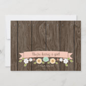 BLUSH RUSTIC FLORAL BOHO KOPPELT BABY SHOWER KAART (Achterkant)
