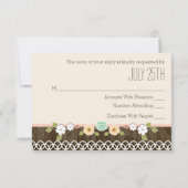 BLUSH RUSTIC FLORAL BOHO WEDDING RSVP-KAART RSVP KAARTJE (Achterkant)