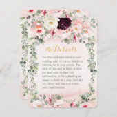 Blush Rustic Garden Wedding Details Kaart (Voorkant / Achterkant)
