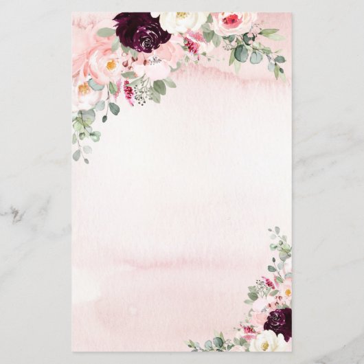 Blush Rustic Garden Wedding Menu (Achterkant)